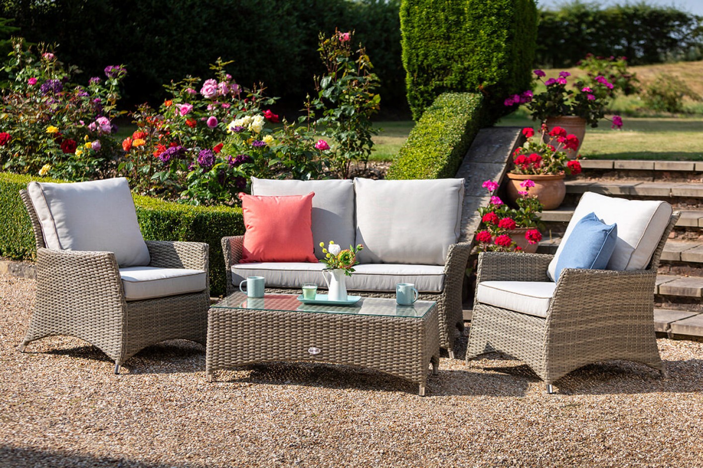 Hartman Hartman Westbury 2 Seat Lounge Set Beech Rattan Garden