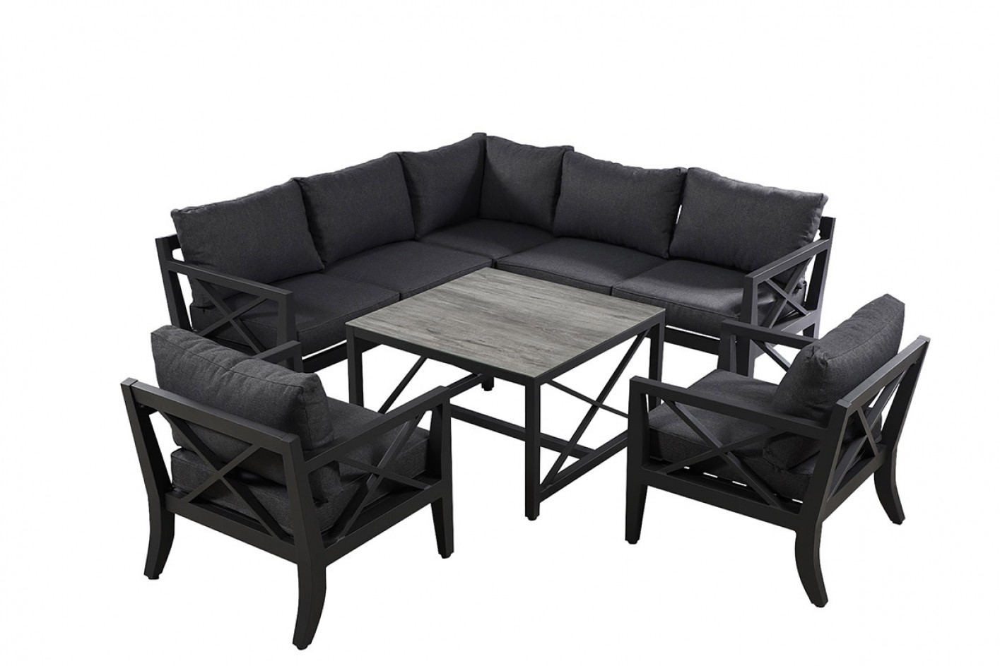 Hartman Hartman Sorrento Square Casual Dining Set With lounge chairs ...