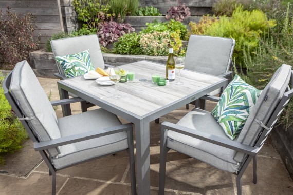 Hartman Titan 4 Seat Square Garden Furniture Set Seal Aluminium Garden Furniture The Garden Furniture Company