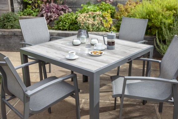 Square outdoor dining table for 4 sale