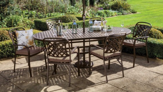 Hartman Hartman Berkeley 6 Seat Oval Garden Furniture Set Bronze