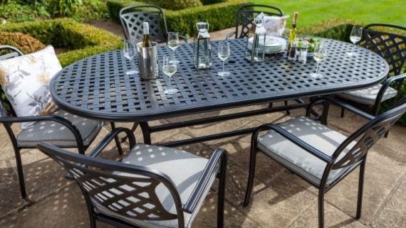 Hartman Hartman Capri 6 Seat Oval Garden Furniture Set - Antique