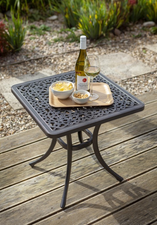 Never rust aluminum outdoor on sale end table in bronze