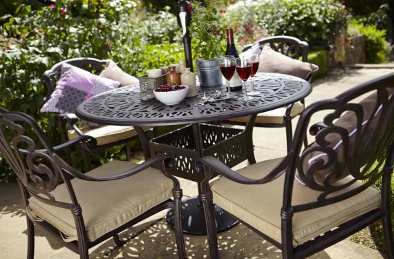 Bronze garden deals table and chairs