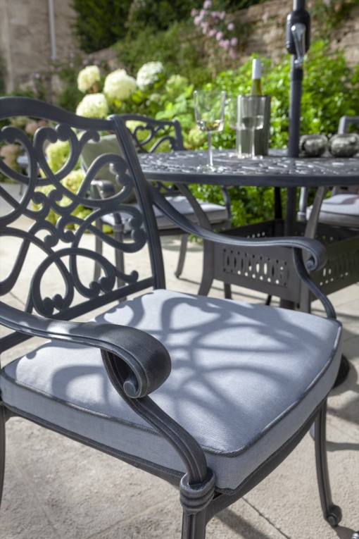 Hartman Hartman Capri Garden Furniture Dining Chair - Antique Grey Cast  Aluminium Garden Furniture