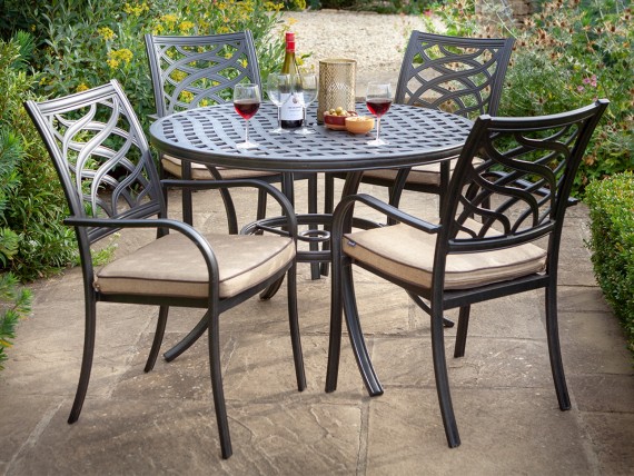 Hartman Hartman Rimini 4 Seat Round Garden Furniture Set - Bronze