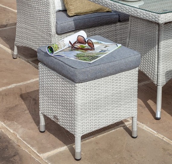 Grey rattan store stool